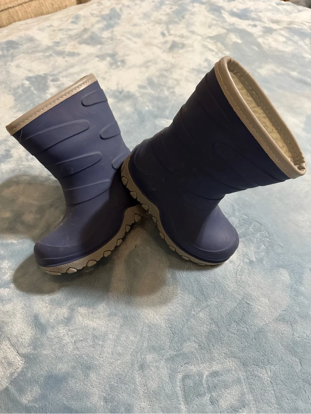 Navy Blue Waterproof Winter Boots with Fleece Lining